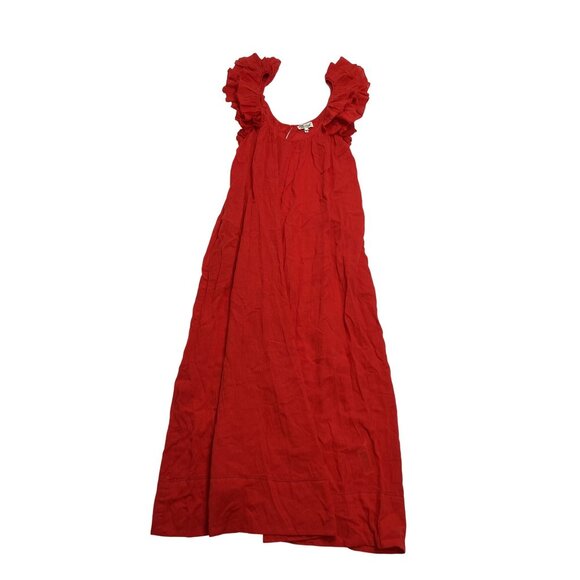 The Great The Ruffle Coverup Dress in Red